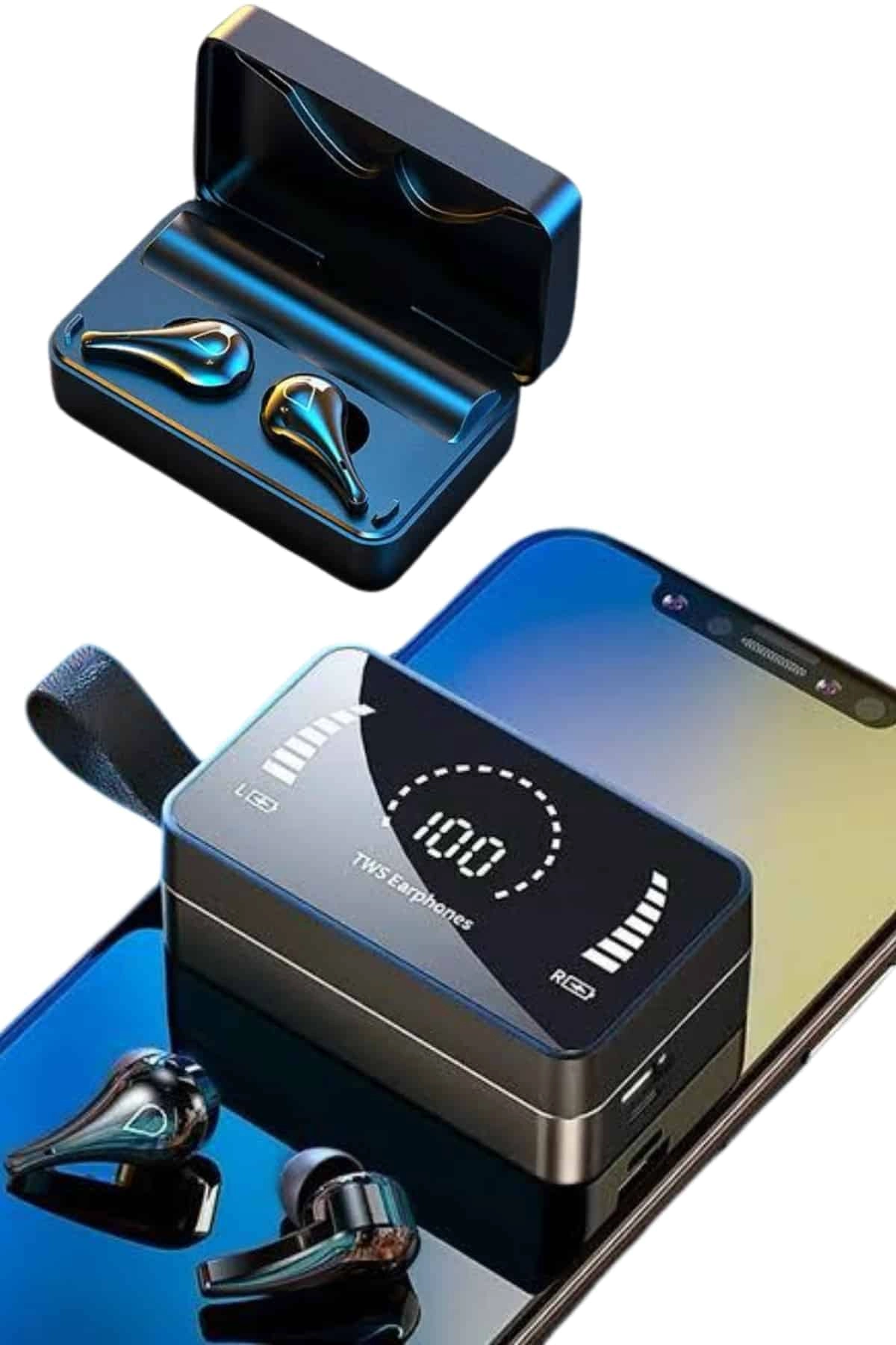 Tws Bluetooth Kulaklık Kablosuz Uzun Pil Ömrü Dijital Göstergeli Powerbank ( Lisinya )