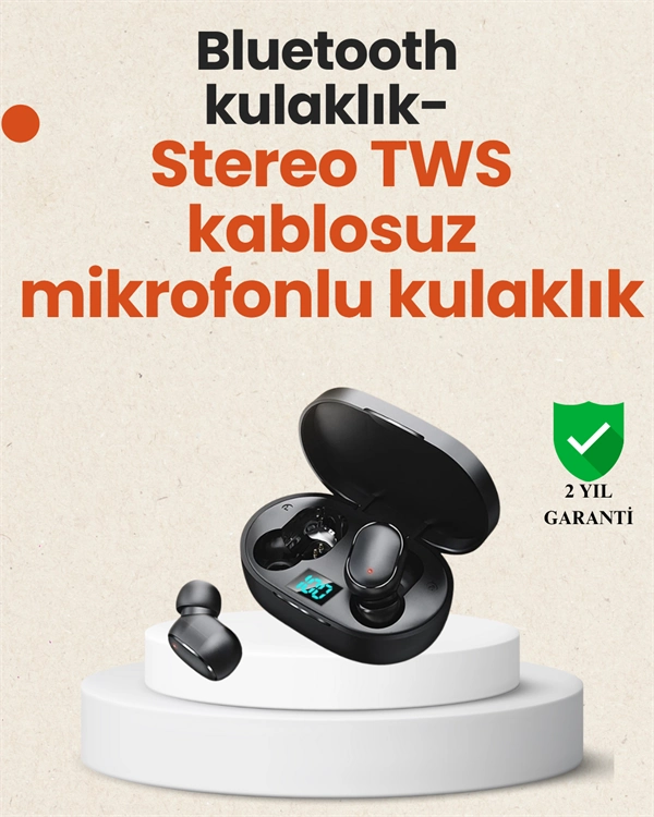Tws Bluetooth Kulaklık Kulak İçi Kablosuz Dijital Göstergeli Çağrı Cevaplayabilen ( Lisinya )