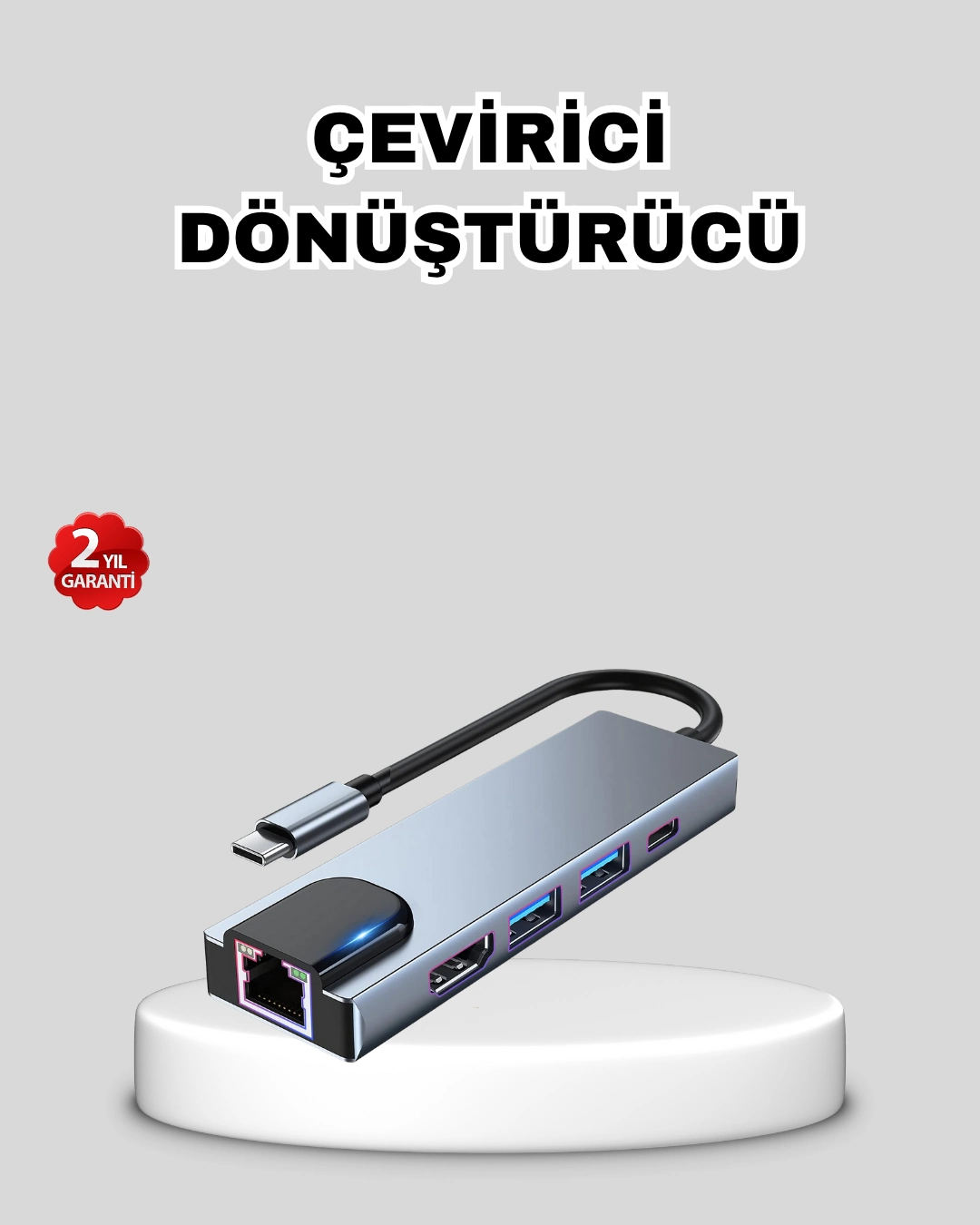 Type-c Çoklu Dönüştürücü – Alüminyum Gövde, Hızlı Veri Aktarımı Ve Şarj Desteği ( Lisinya )