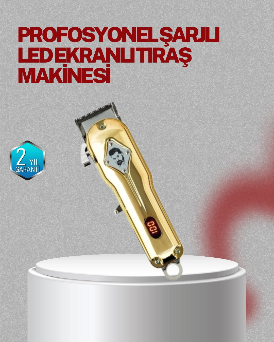 Type-c Şarjlı Lcd Ekranlı Profesyonel Saç Sakal Tıraş Makinesi ( Lisinya )