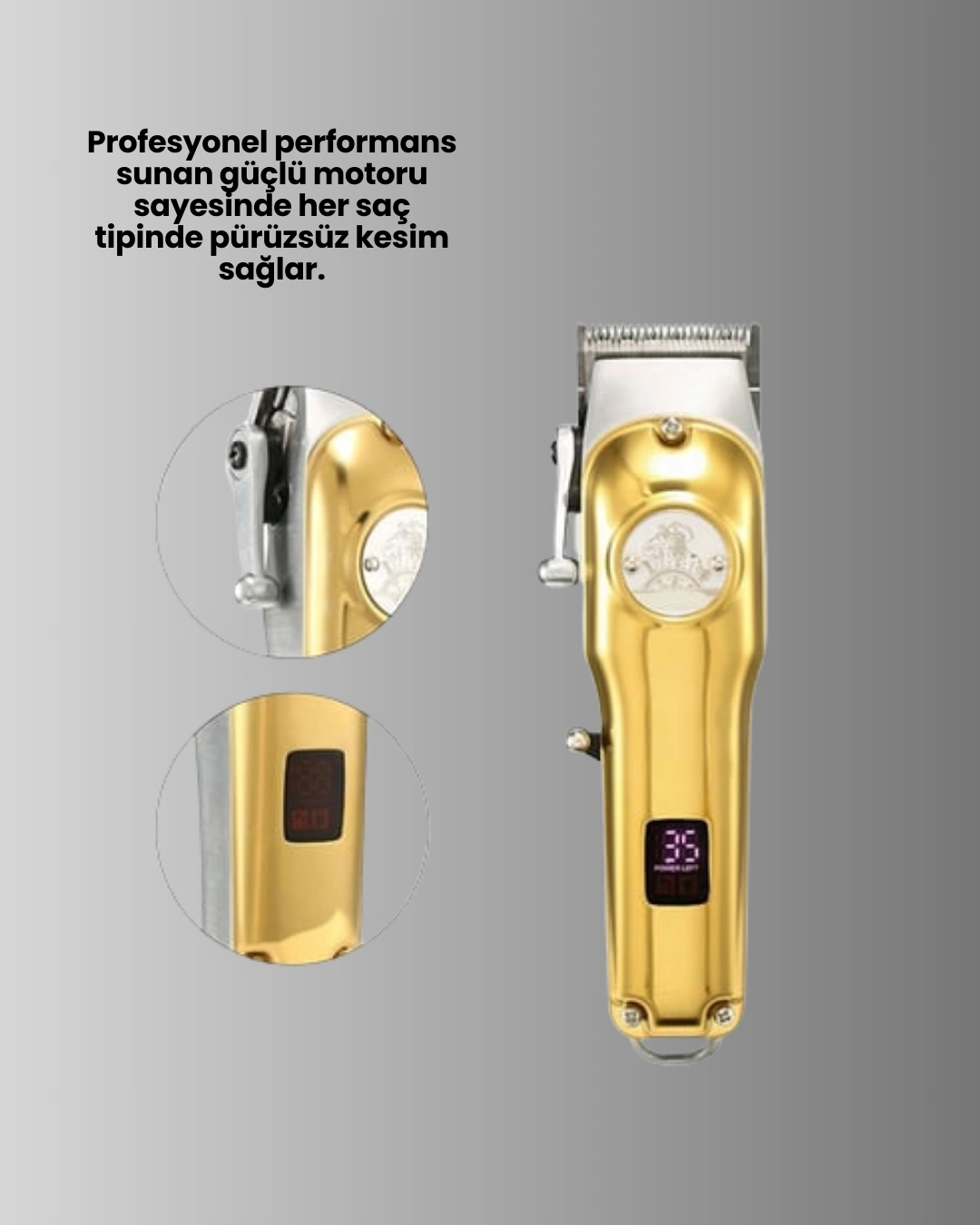 Type-c Şarjlı Lcd Ekranlı Profesyonel Saç Sakal Tıraş Makinesi ( Lisinya )