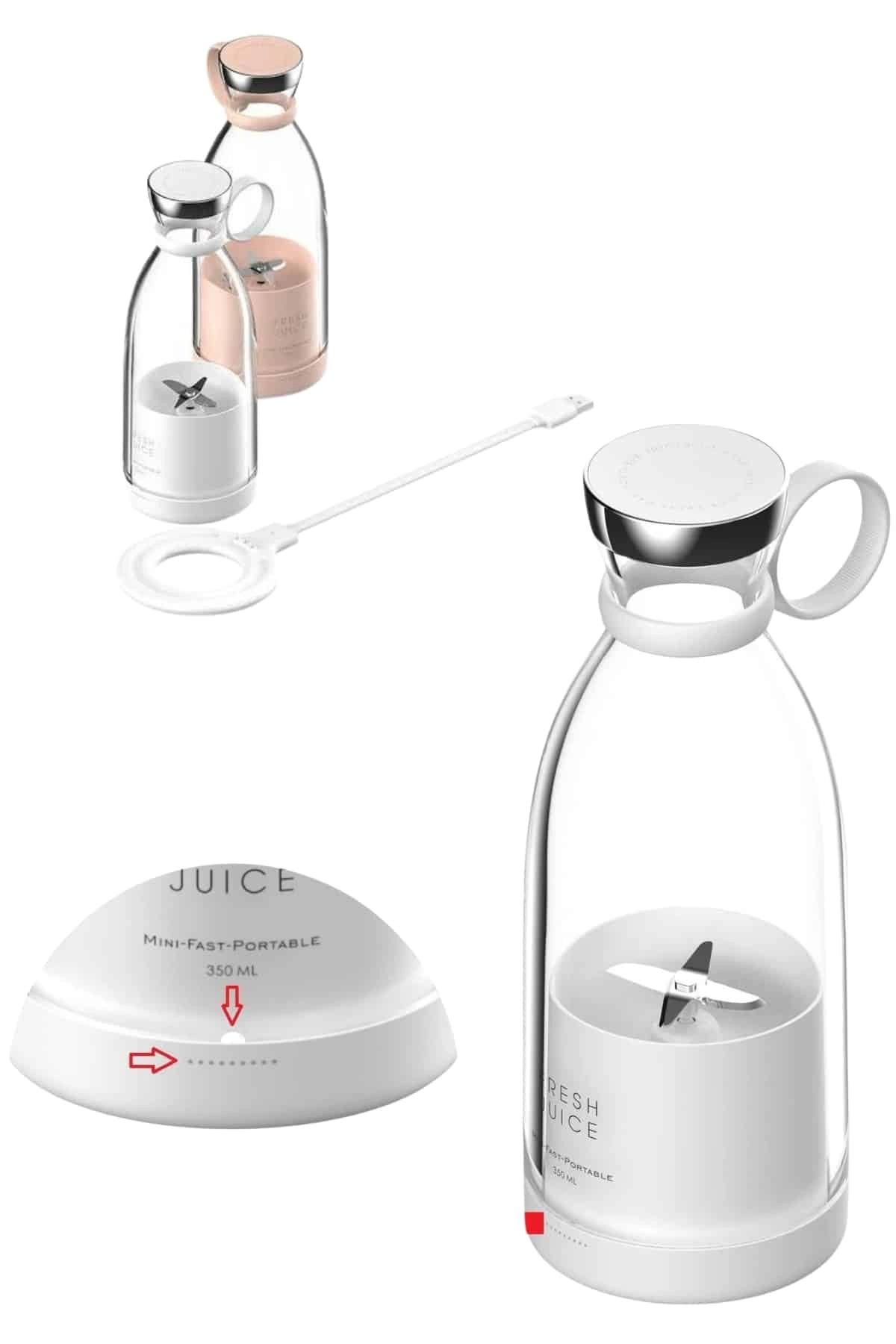 U Geçirmez Kablosuz Şarjlı Dayanıklı Taşınabilir Mini Blender ( Lisinya )