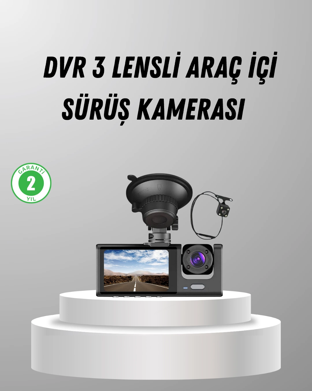 Üç Kameralı Araç Dvr Full Hd Gece Görüşlü Ve 2 İnç Ips Ekranlı ( Lisinya )