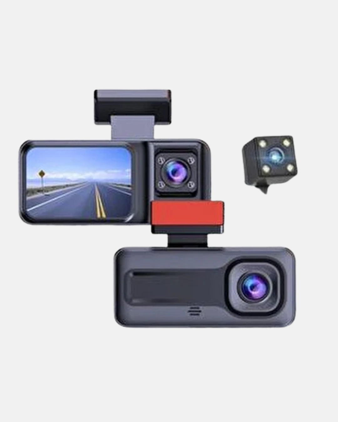 Üç Kameralı Dash Cam 170° Geniş Açılı Full Hd Gece Görüşlü ( Lisinya )