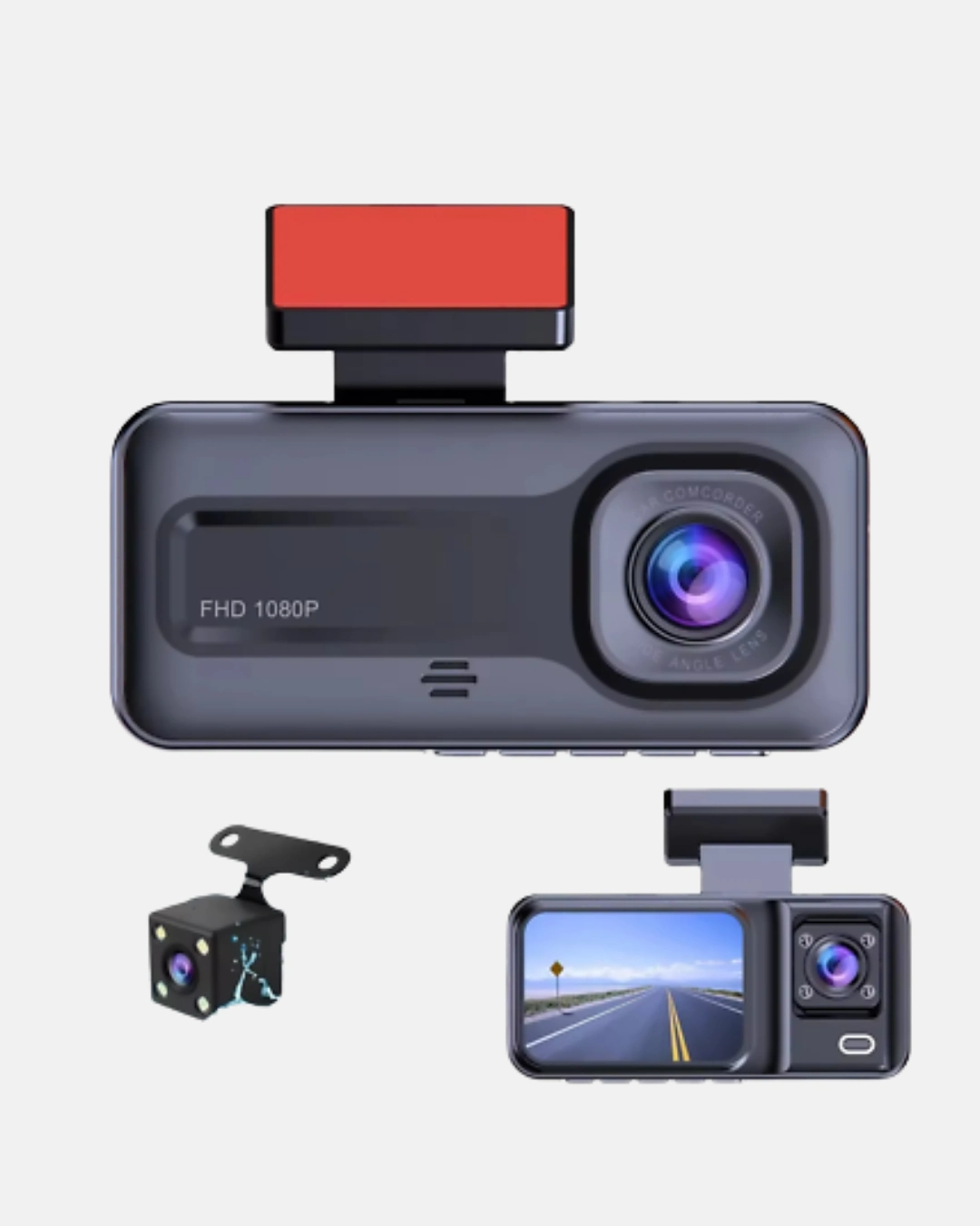Üç Kameralı Dash Cam 170° Geniş Açılı Full Hd Gece Görüşlü ( Lisinya )