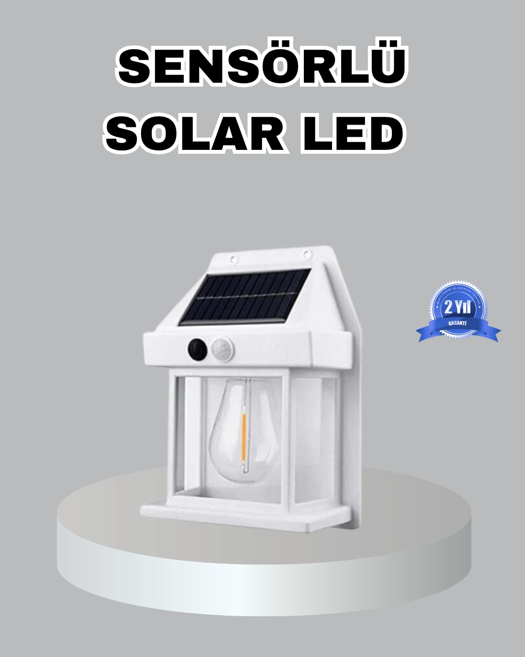 Üç Modlu Güneş Enerjili Duvar Lambası 1800mah Bataryalı Ve Hareket Sensörlü ( Lisinya )