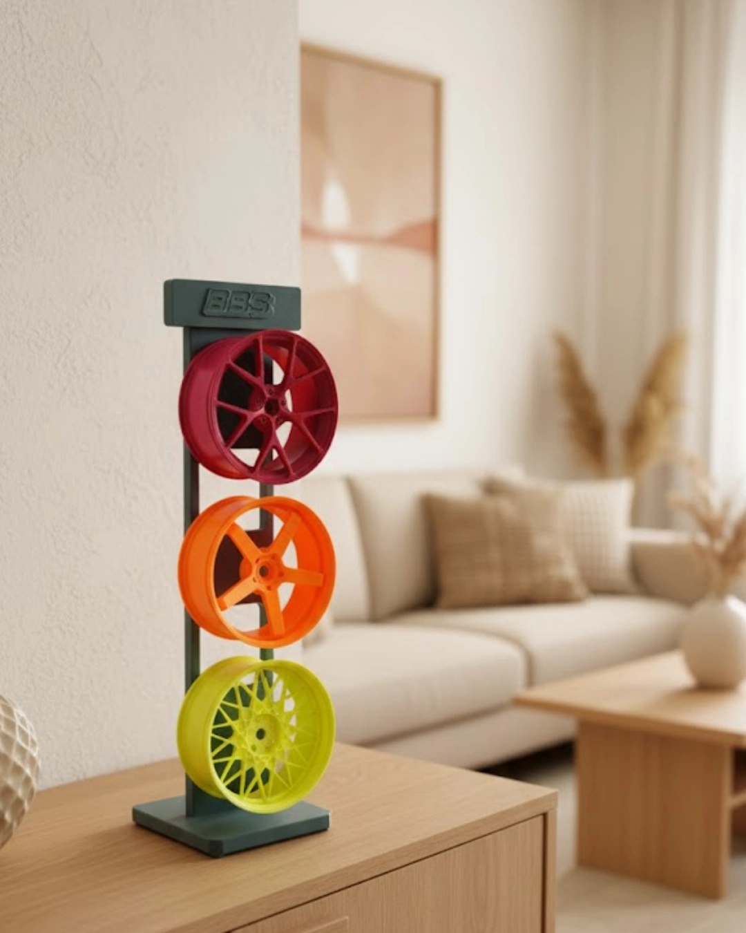 Üçlü Jant Dekoratif Aksesuar Renkli Modern Salon Dekoru ( Lisinya )