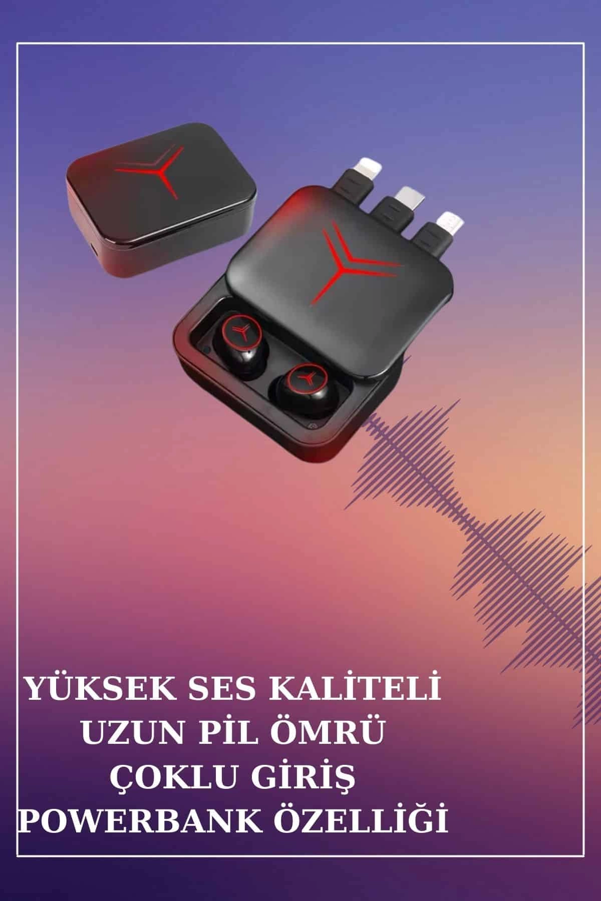 Ucuz Kaliteli Akıllı Saat Ve Powerbank Bluetooth Kulaklık 5.1 Stereo Anc Özelliği ( Lisinya )