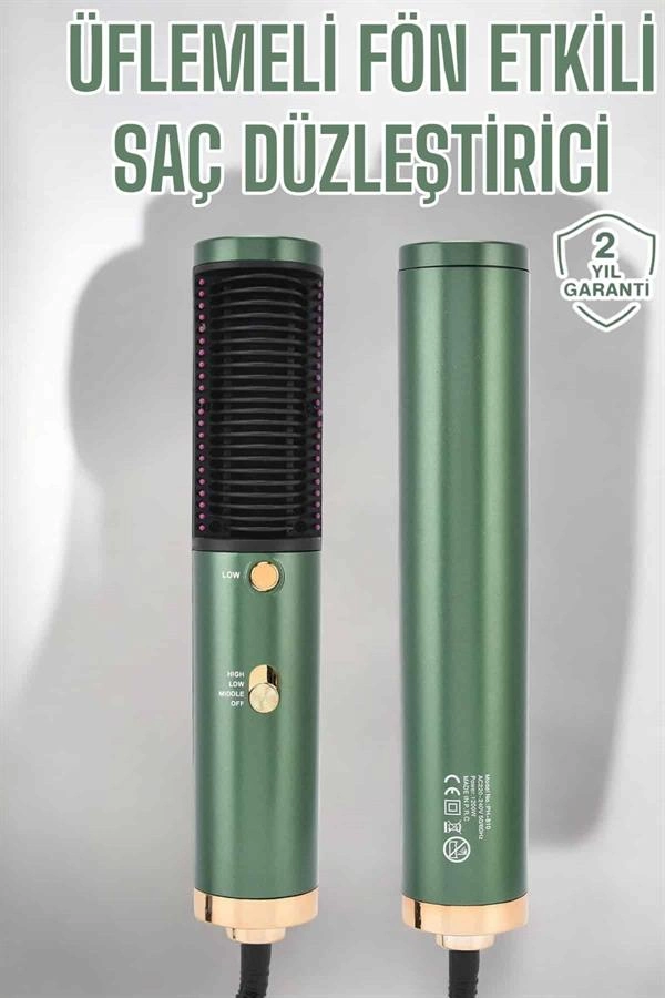 Üflemeli Fön Tarak Düzleştirici Seramik Kaplama Elektriklenme Karşıtı ( Lisinya )