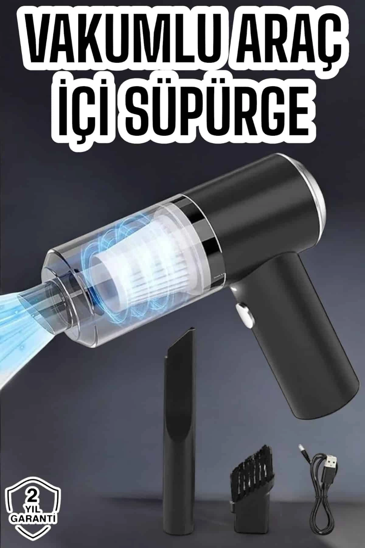 Üflemeli Güçlü Vakumlu Ev Ofis Araç Süpürgesi El Süpürgesi Şarjlı ( Lisinya )