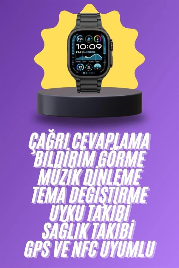 Ultra 3 Kordonlu Amoled Ekran Akıllı Saat Çok Fonksiyonlu Uyku Ve Sağlık Takibi ( Lisinya )