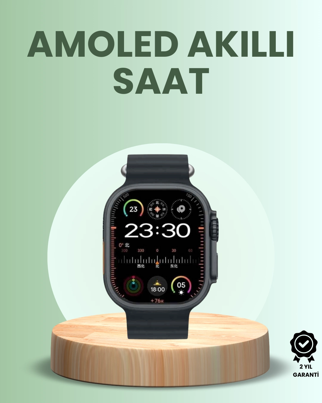 Ultra Akıllı Saat Amoled Display 15 Gün Dayanıklı Batarya ( Lisinya )