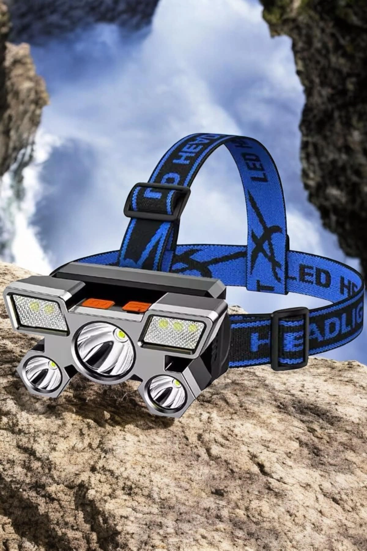 Ultra Güçlü Led Işık Şarjlı Kafa Lambası Balıkçı Lambası Kafa Feneri ( Lisinya )