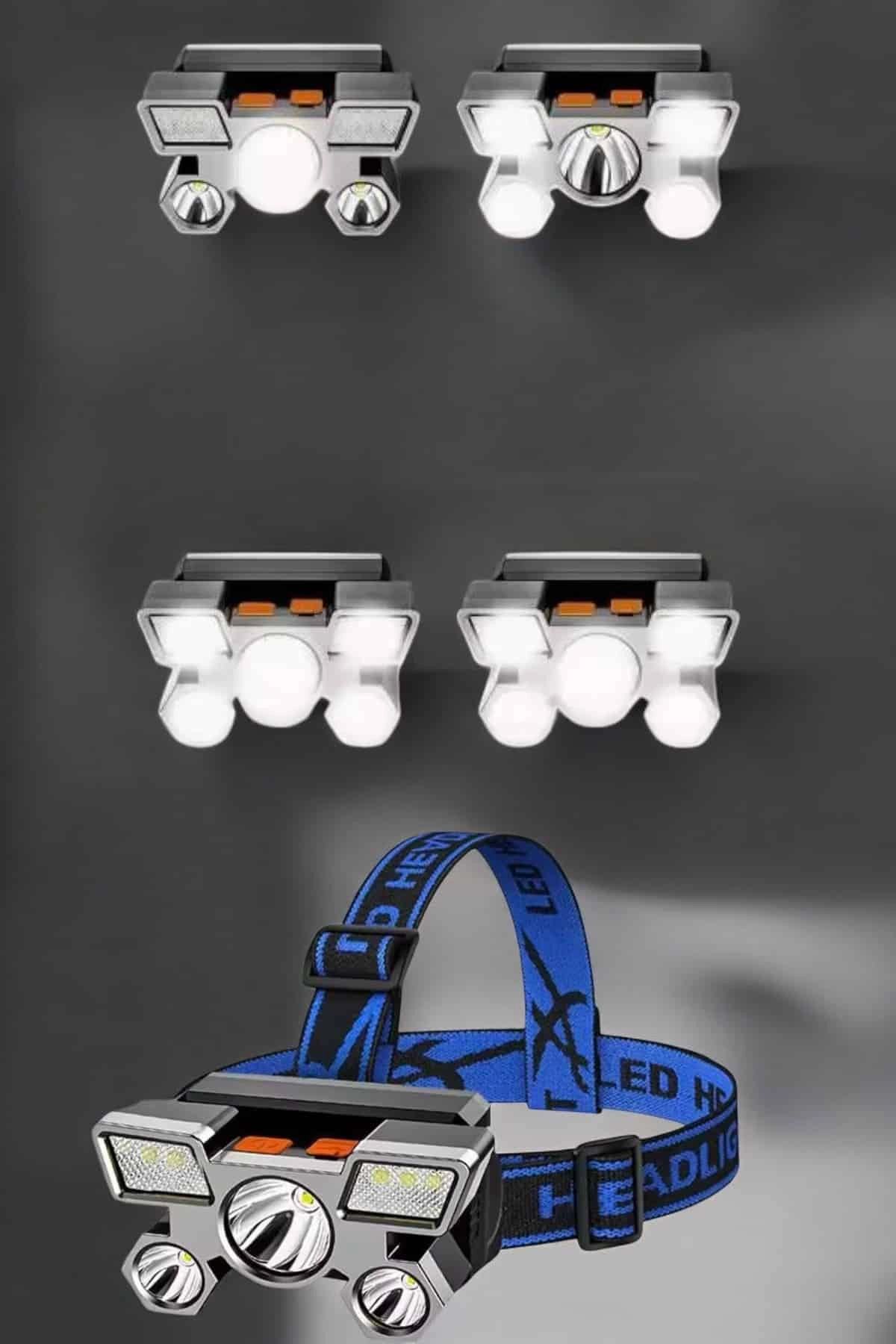 Ultra Güçlü Led Işık Şarjlı Kafa Lambası Balıkçı Lambası Kafa Feneri ( Lisinya )