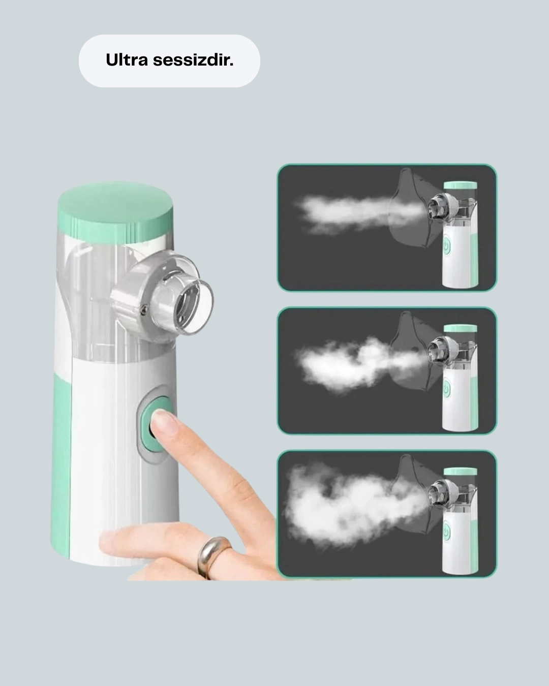 Ultrasonik Frekanslı Şarj Edilebilir Nebülizatör ( Lisinya )