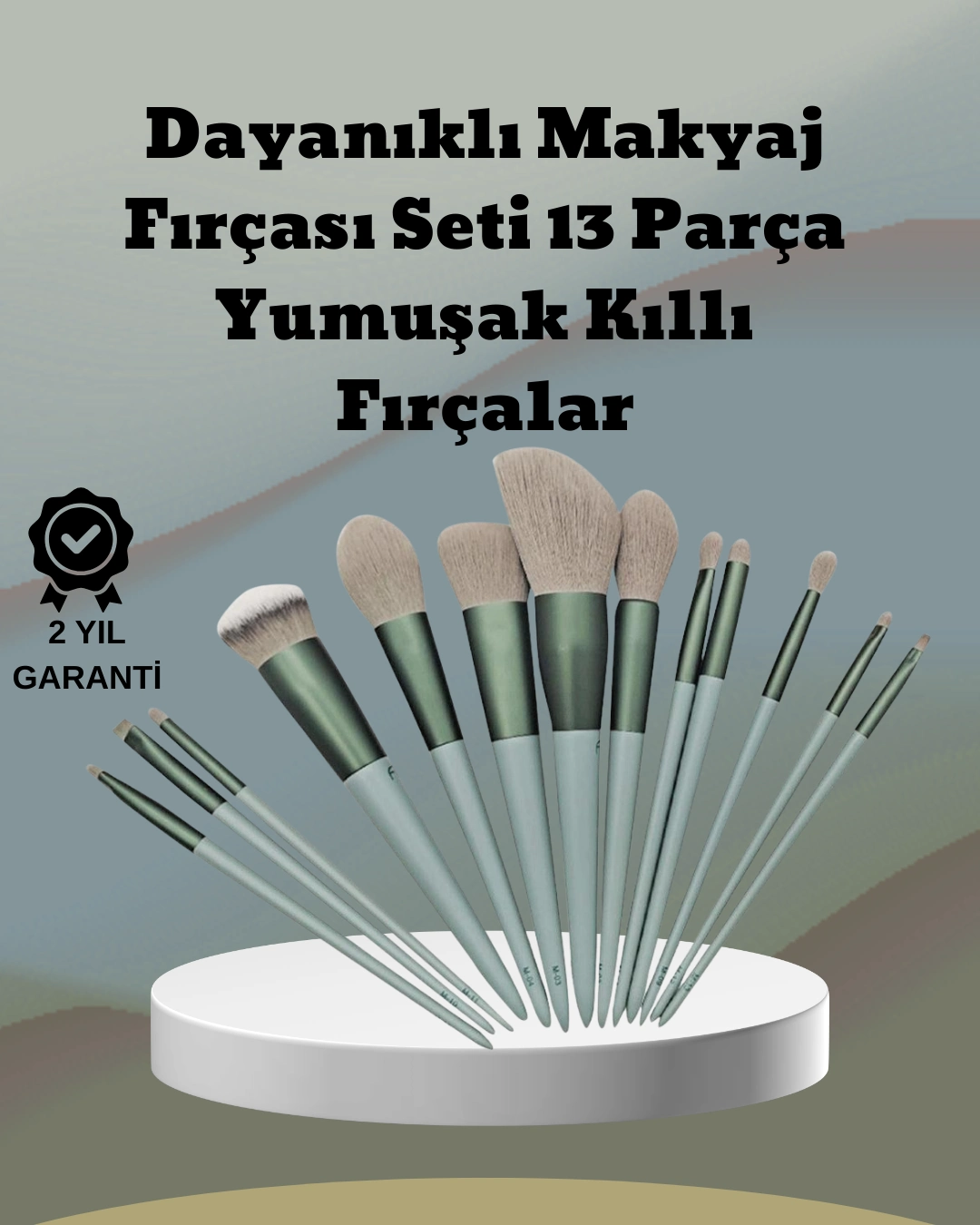 Umuşak Kıllı Es Tasarımlı 13'lü Makyaj Fırçası Seti Günlük Ve Profesyonel Kullanım ( Lisinya )