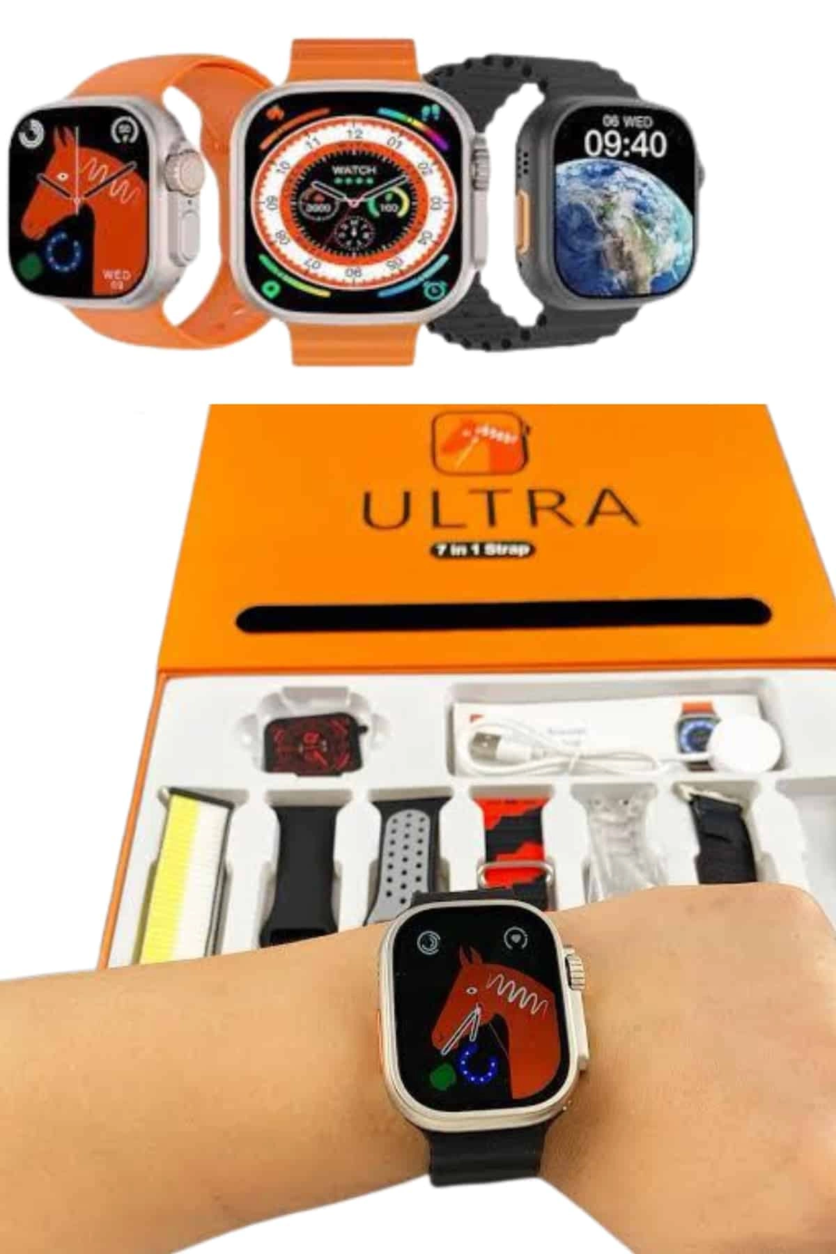 Unısex 7 Kordonlu Çok Fonksiyonlu Nabız Ölçer Uyku Ve Sağlık Takibi ( Lisinya )