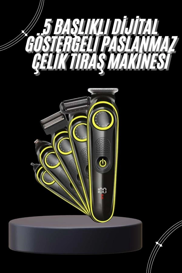 Unısex Çok Fonksiyonlu Bakım Seti Led Göstergeli Tıraş Makinesi Saç Sakal Vücut ( Lisinya )