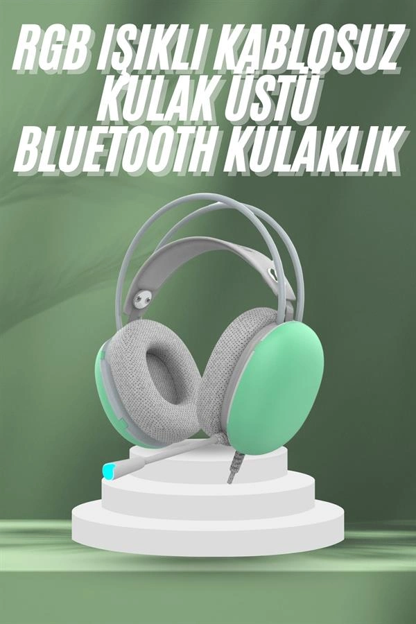 Unısex Yüksek Ses Kaliteli Yumuşak Kılıflı Kablosuz Kulak Üstü Bluetooth Kulaklık ( Lisinya )