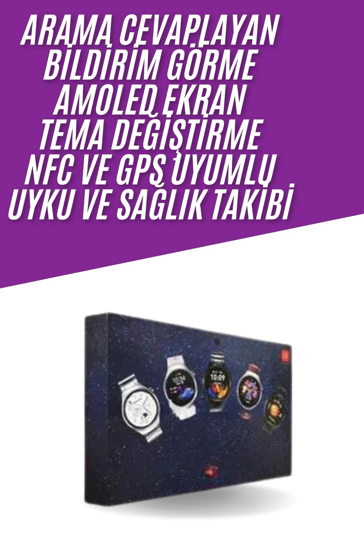 Unısex Yuvarlak Ekranlı 7 Kordonlu Akıllı Saat Gps Destekli Çoklu Kordon Seçeneği ( Lisinya )