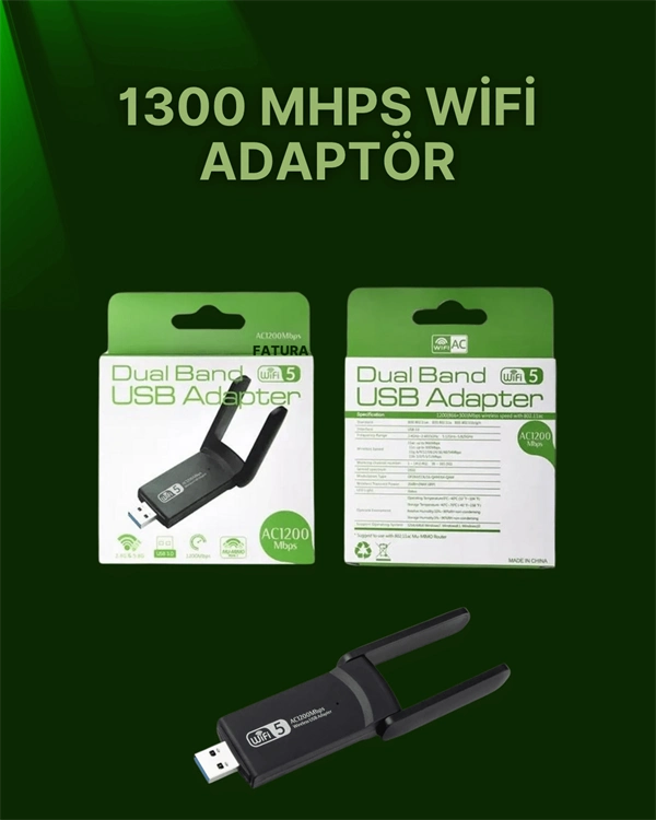 Usb 3.0 Wireless Adaptör – 2.4ghz & 5ghz Destekli ( Lisinya )