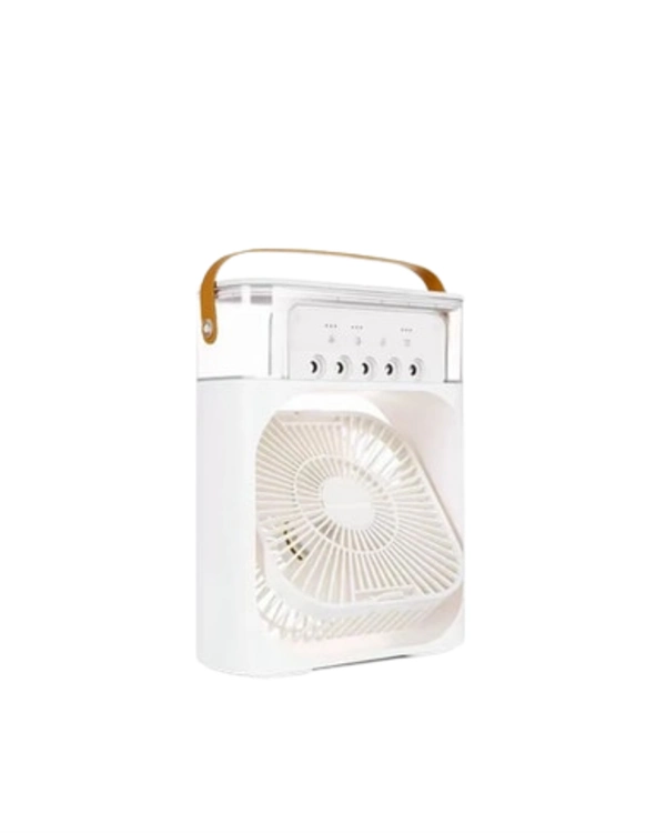 Usb Bağlantılı 3'ü 1 Arada Nemlendirici Mini Klima Fan | 7 Renk Işıklı ( Lisinya )