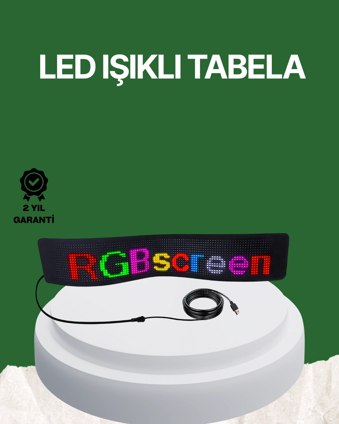 Usb Girişli Rgb Led Tabela Ayarlanabilir Parlaklık Ve Kayan Yazı Özellikli ( Lisinya )