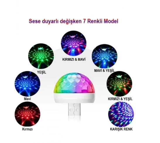 Usb Girişli Sese Duyarlı Disko Topu ( Lisinya ) Usb Girişli Sese Duyarlı Disko Topu ( Lisinya )