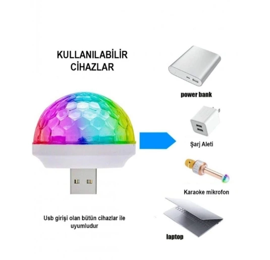 Usb Girişli Sese Duyarlı Disko Topu ( Lisinya ) Usb Girişli Sese Duyarlı Disko Topu ( Lisinya )