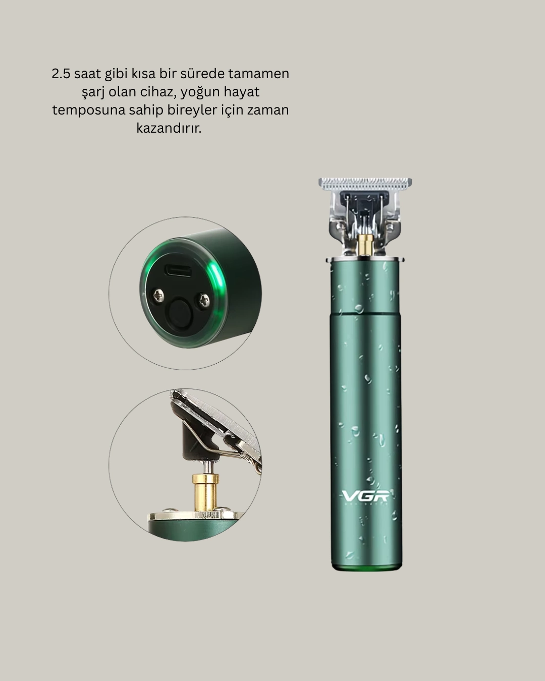 Usb Hızlı Şarjlı 3 Saat Kullanımlı Saç Kesme Makinesi ( Lisinya )