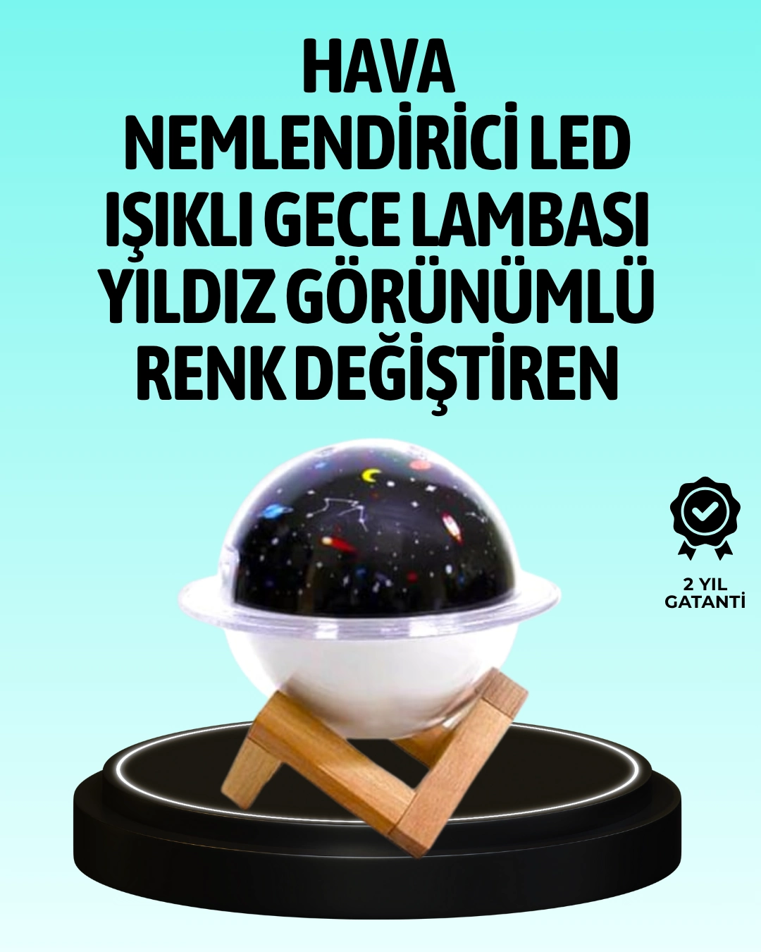 Usb İle Çalışan Projektörlü Aromaterapi Nemlendirici Masaüstü Kullanım İçin Uygun ( Lisinya )