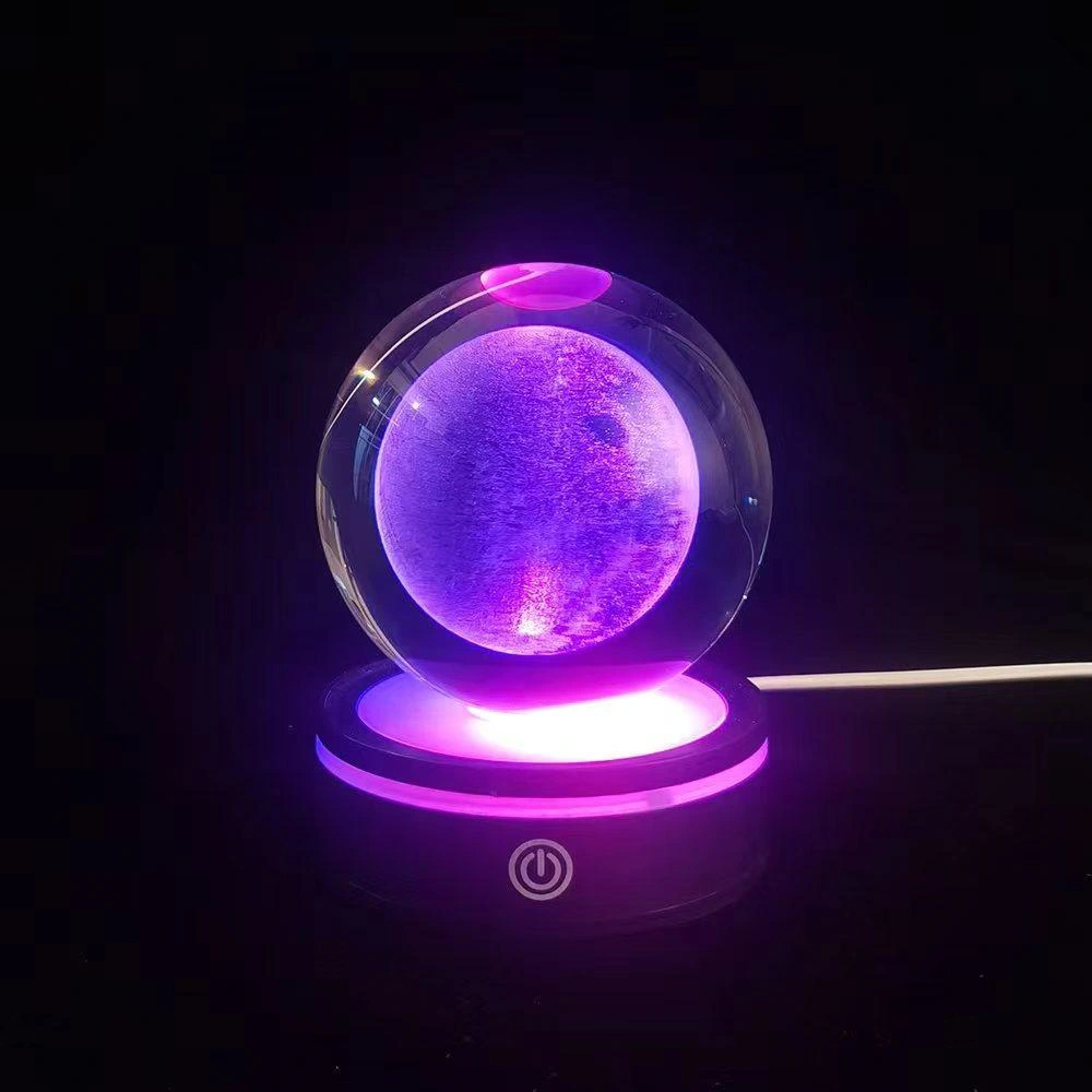 Usb'li Dolunay Tasarımlı Dönen Cam Küre ( Lisinya )