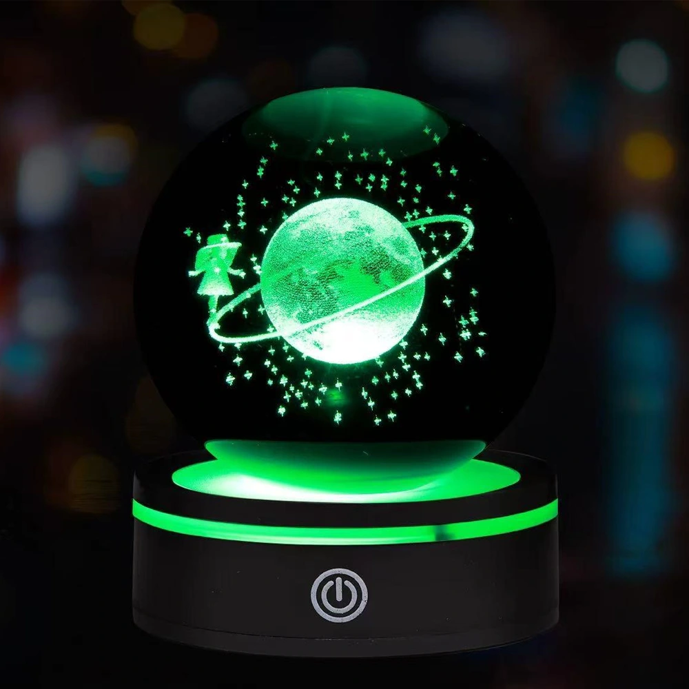 Usb'li Satürnlü Kız Tasarımlı Dönen Cam Küre ( Lisinya ) Usb'li Satürnlü Kız Tasarımlı Dönen Cam Küre ( Lisinya )