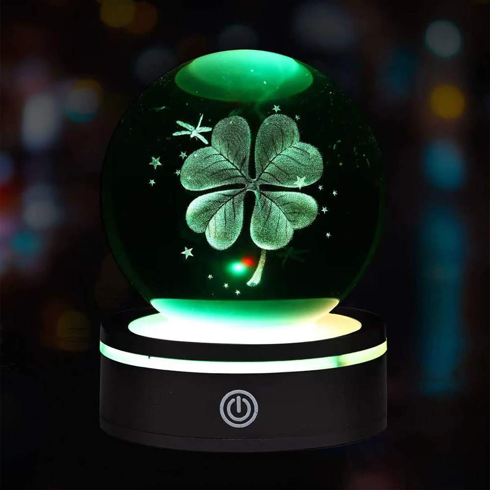 Usb'li Yonca Tasarımlı Dönen Cam Küre ( Lisinya ) Usb'li Yonca Tasarımlı Dönen Cam Küre ( Lisinya )