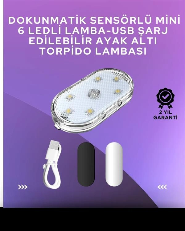 Usb Şarjlı, 3 Saat Kesintisiz Çalışan Araba Atmosfer Işıkları ( Lisinya )