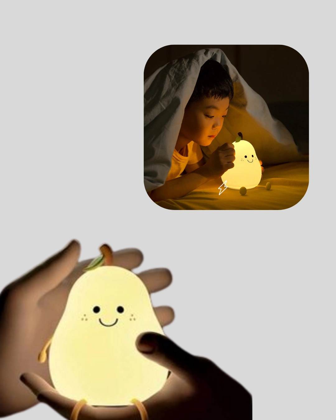 Usb Şarjlı Armut Gece Lambası Dokunmatik Renk Değişimli ( Lisinya )