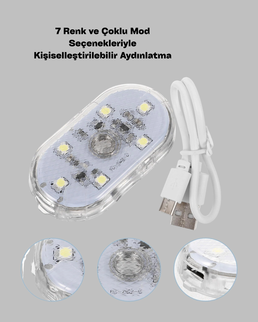 Usb Şarjlı Çok Renkli Dokunmatik Led Gece Lambası ( Lisinya )
