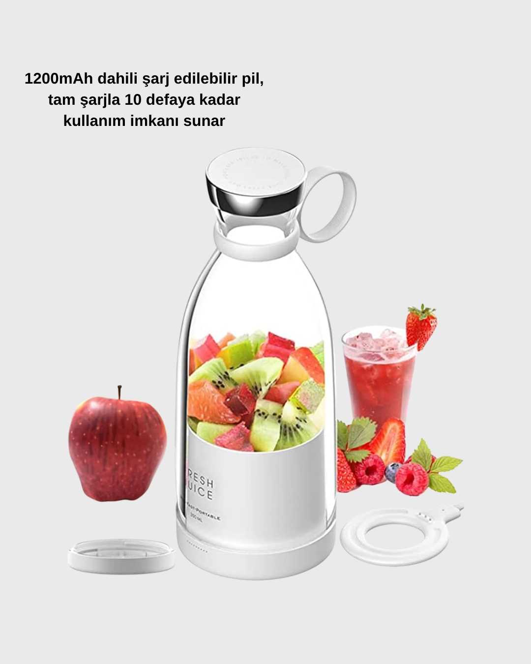 Usb Şarjlı Kablosuz Blender – Taşınabilir, Kompakt Ve Çevre Dostu Meyve Sıkıcı ( Lisinya )
