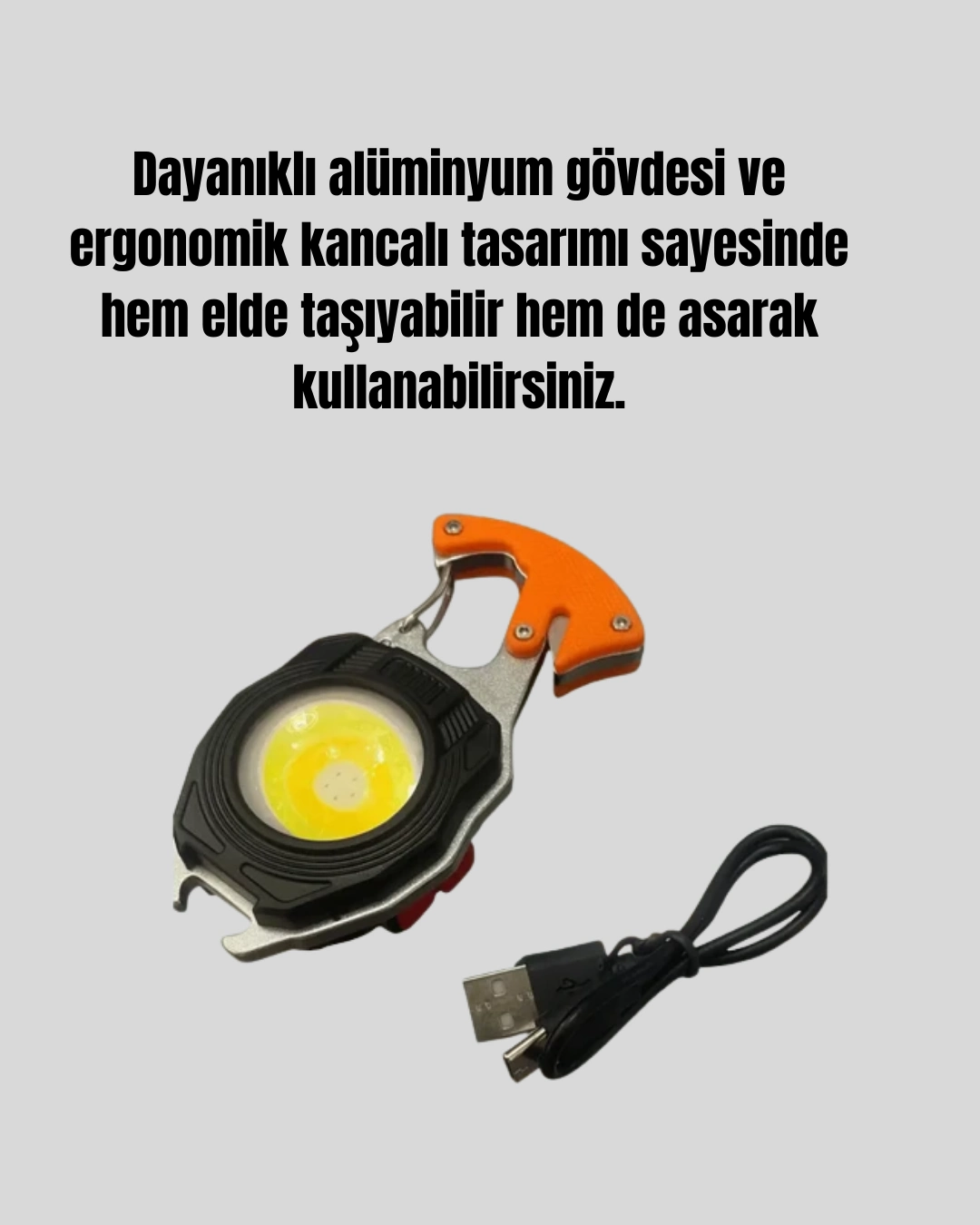 Usb Şarjlı Mini Led Anahtarlık Fener ( Lisinya )