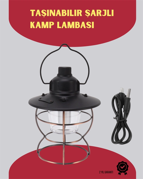Usb Şarjlı Retro Led Kamp Feneri – 4 Işık Modu, Su Geçirmez, Taşınabilir ( Lisinya ) Usb Şarjlı Retro Led Kamp Feneri – 4 Işık Modu, Su Geçirmez, Taşınabilir ( Lisinya )