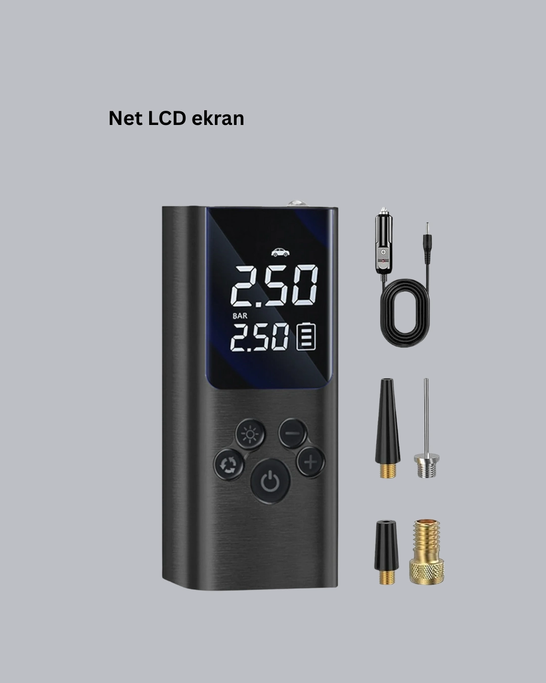 Usb Şarjlı Taşınabilir Hava Kompresörü Dijital Ekranlı ( Lisinya )