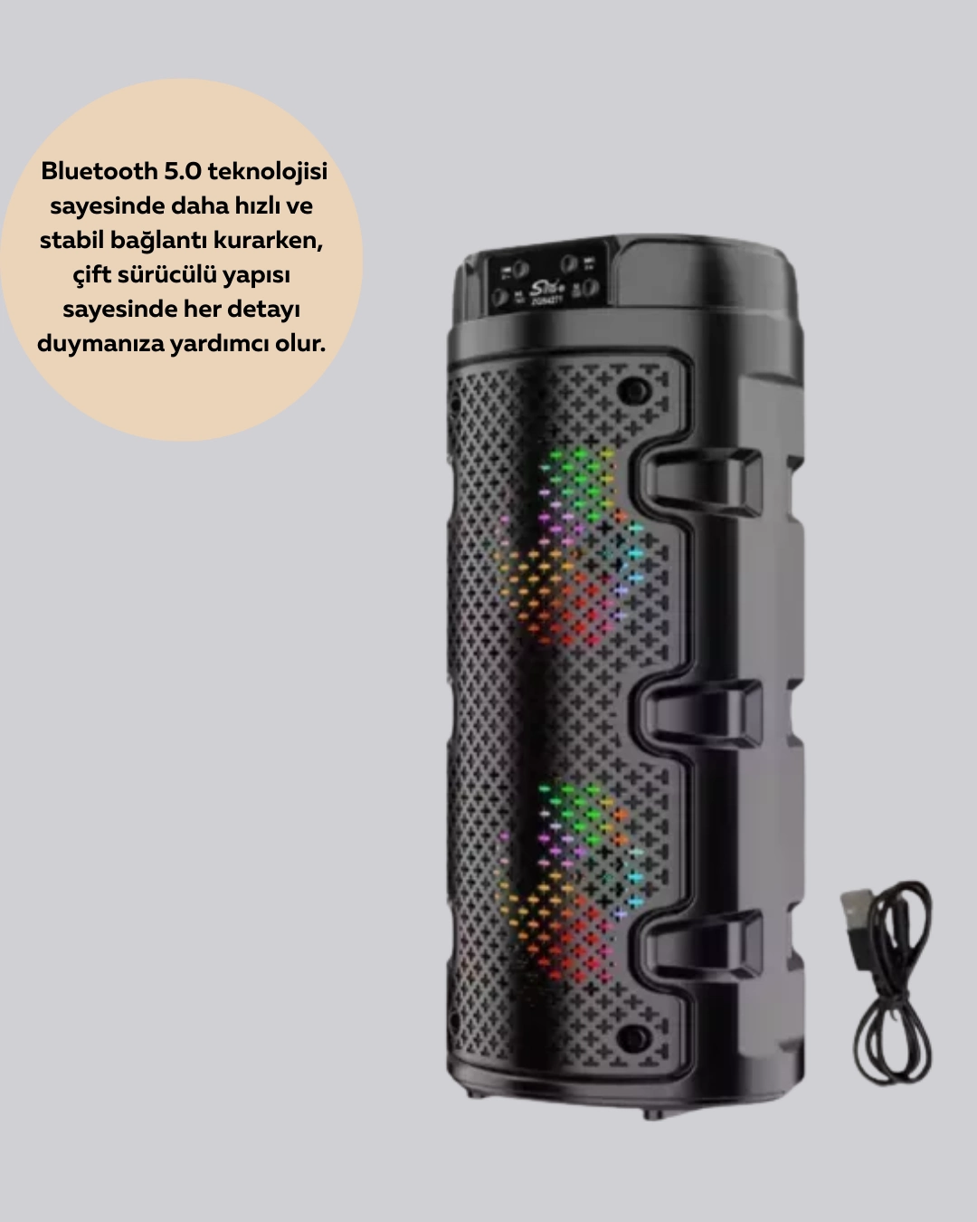 Usb, Sd Kart Ve Aux Girişli Taşınabilir Hoparlör ( Lisinya )