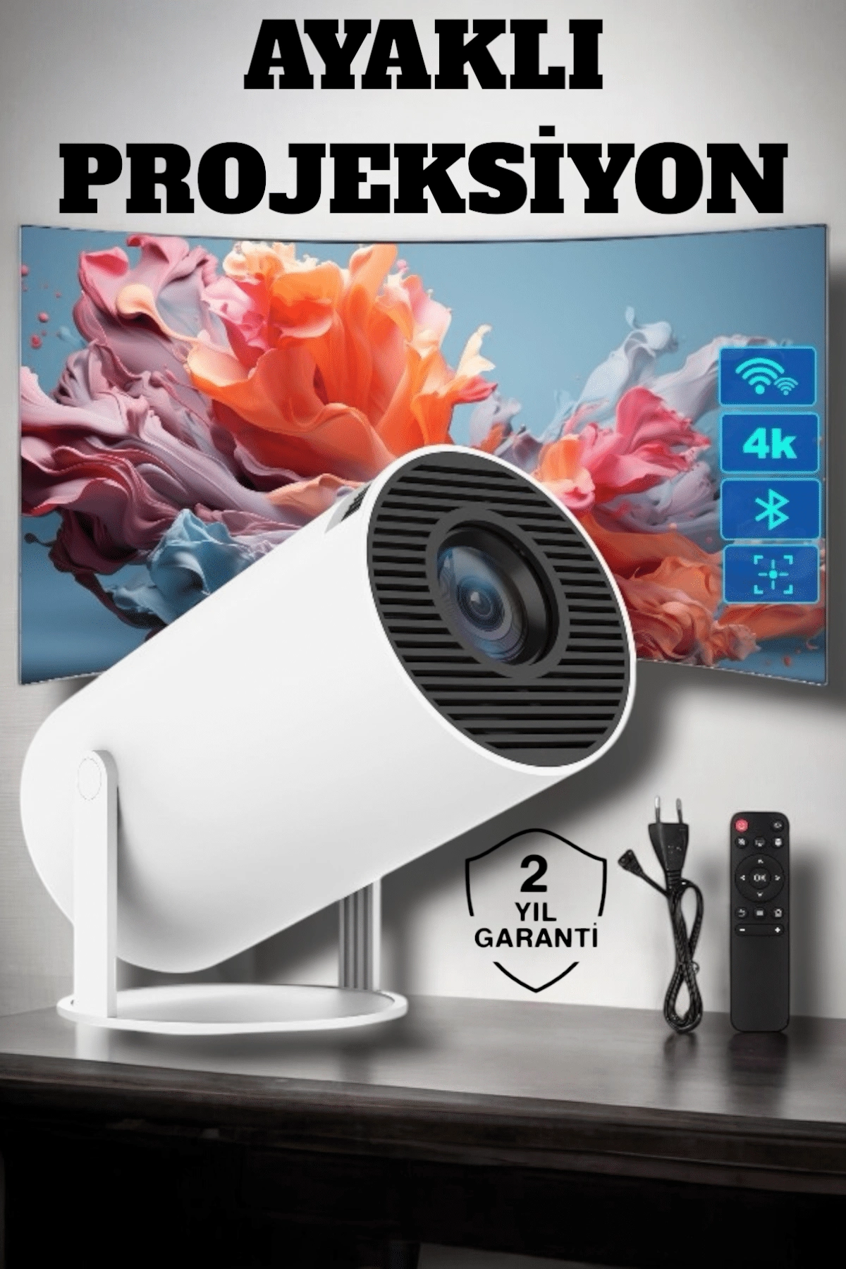 Usb Ve Kablosuz Bağlantı Özellikli 5000 Saat Ampul Ömürlü Projeksiyon ( Lisinya )