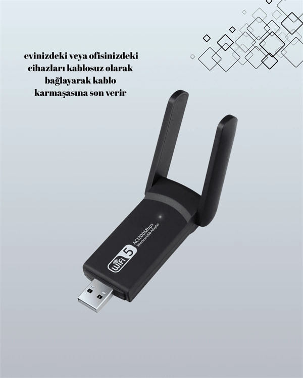 Usb Kablosuz Adaptör – 1200 Mbps Hız ( Lisinya )