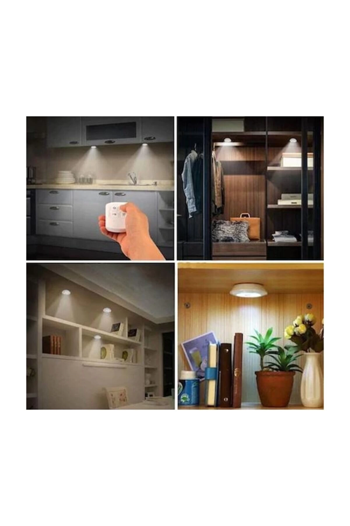 Uzaktan Kumandalı 3 Lü Spot Led Lamba Kablosuz Pilli Işıldak ( Lisinya )