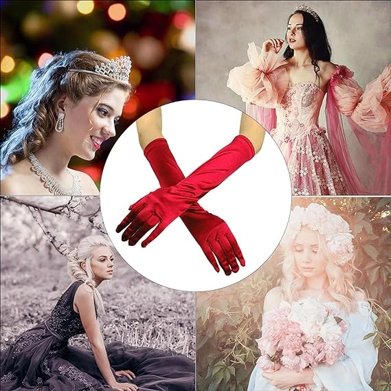 Uzun Boy Ekstra Parlak Saten Eldiven Kırmızı Renk ( Lisinya ) Uzun Boy Ekstra Parlak Saten Eldiven Kırmızı Renk ( Lisinya )