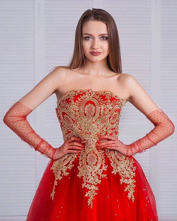 Uzun Boy Kırmızı Puantiyeli Kırmızı Renk Yetişkin Tül Eldiven ( Lisinya ) Uzun Boy Kırmızı Puantiyeli Kırmızı Renk Yetişkin Tül Eldiven ( Lisinya )