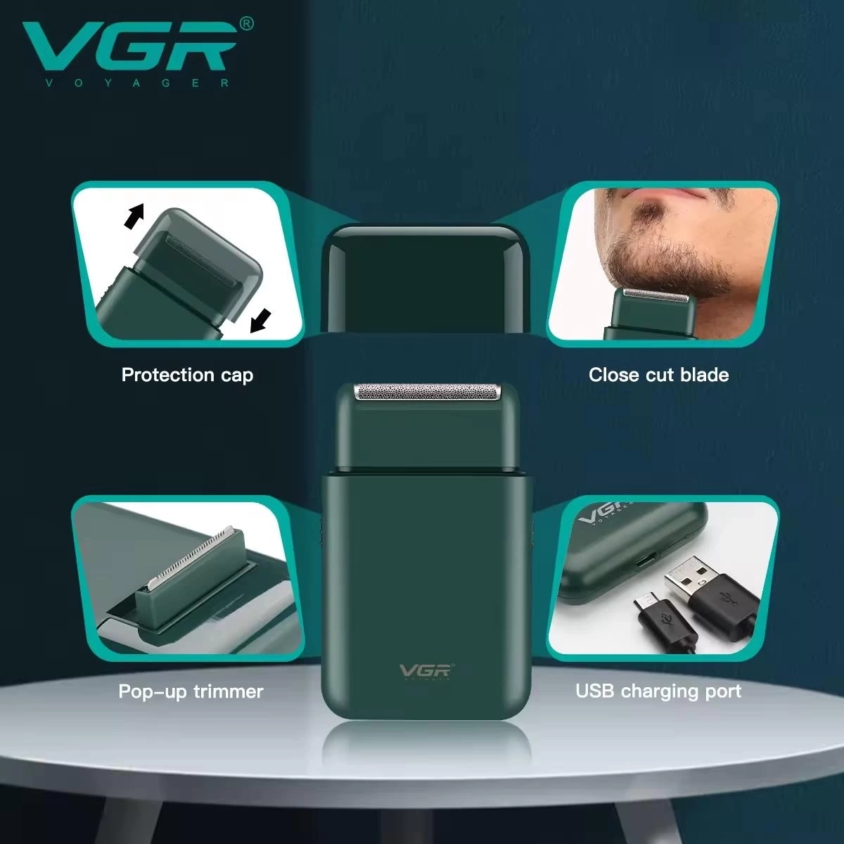 V-390 Sakal-vücut Sıfır Sakal Yanak Şarjlı Islak Ve Kuru Tıraş Makinesi ( Lisinya )