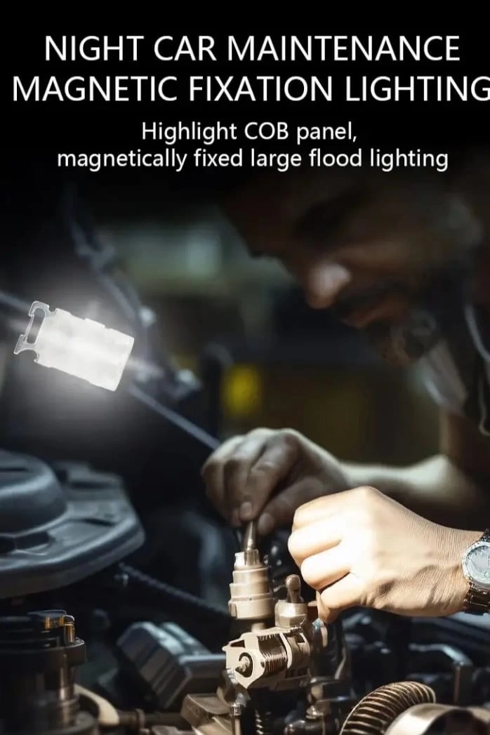 V15 Edc El Feneri 1200lm Anahtarlık Işık Tip-c Şarj Edilebilir Taşınabilir Mini Torch Mıknatıs Klips Ile Kamp Cep Fener ( Lisinya )