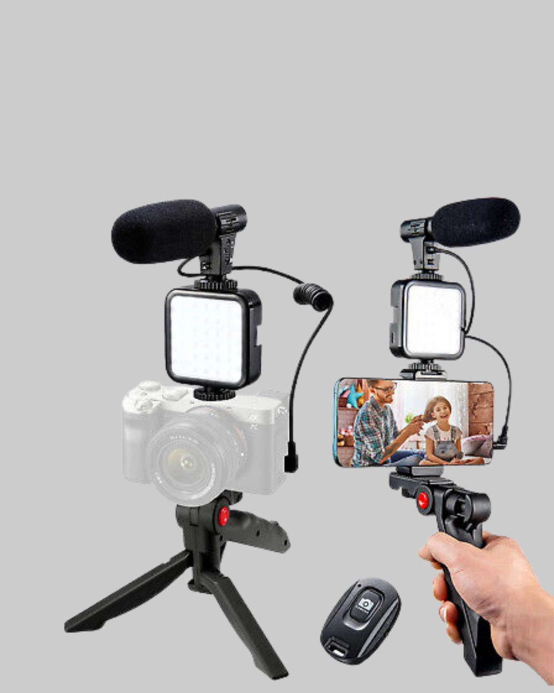 Video Çekim Kiti Tripod Led Işık Harici Mikrofon Ve Bluetooth Kumanda Seti ( Lisinya )